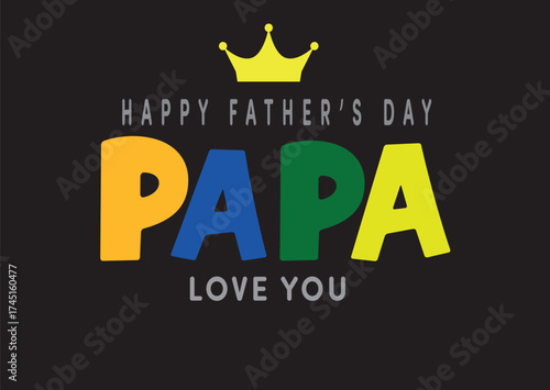 Father's Day poster or banner template with mustache and necktie on gray background.Greetings and presents for Father's Day in flat lay styling.Promotion and shopping template for love dad