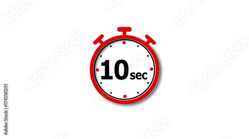 10 Sec clock icon animation. Clock 10-second icon Digital and analog clock 10 sec isolated on white background. and creating a stunning video.4k video.