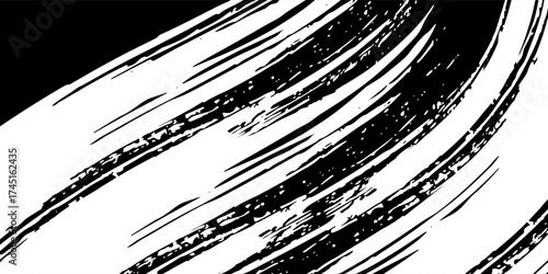 black yellow brush wrap car sticker pattern abstract banner sporty lines black white color combination grunge brush modern pattern racing motorsport vector design.