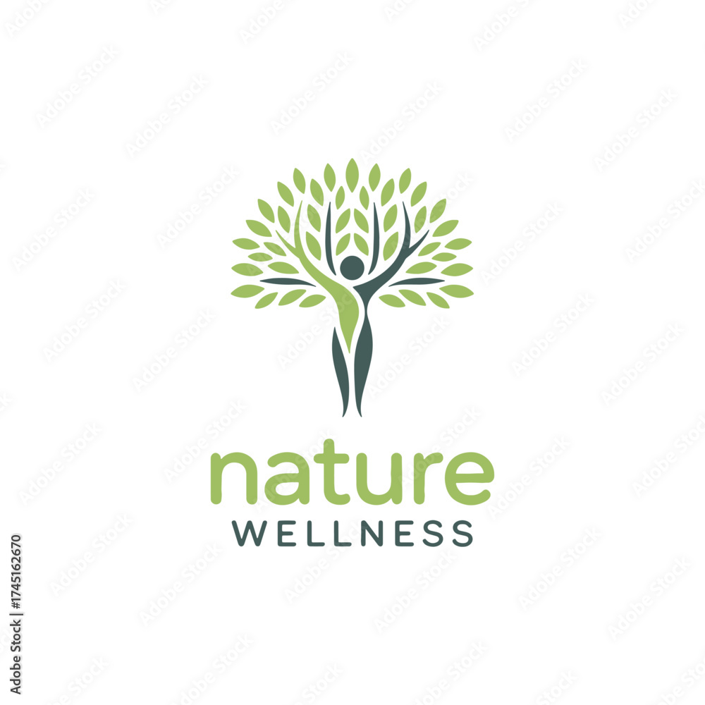 Obraz premium Modern wellness logo design, minimal spa and health symbol, clean vector emblem