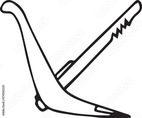 Vector line art of traditional farming with bull and plow in rural Bangladesh. EPS-ready for agriculture, heritage, and village life themes. Clean, editable design.