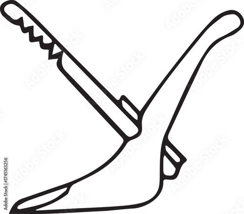 Vector line art of traditional farming with bull and plow in rural Bangladesh. EPS-ready for agriculture, heritage, and village life themes. Clean, editable design.