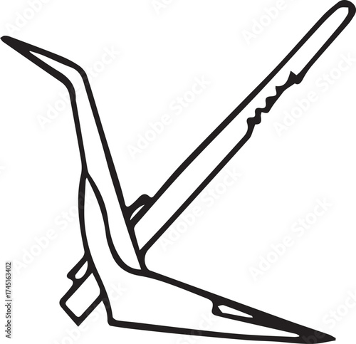 Vector line art of traditional farming with bull and plow in rural Bangladesh. EPS-ready for agriculture, heritage, and village life themes. Clean, editable design.