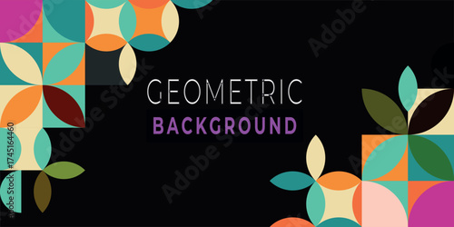 abstract flat geometric background in soft colors