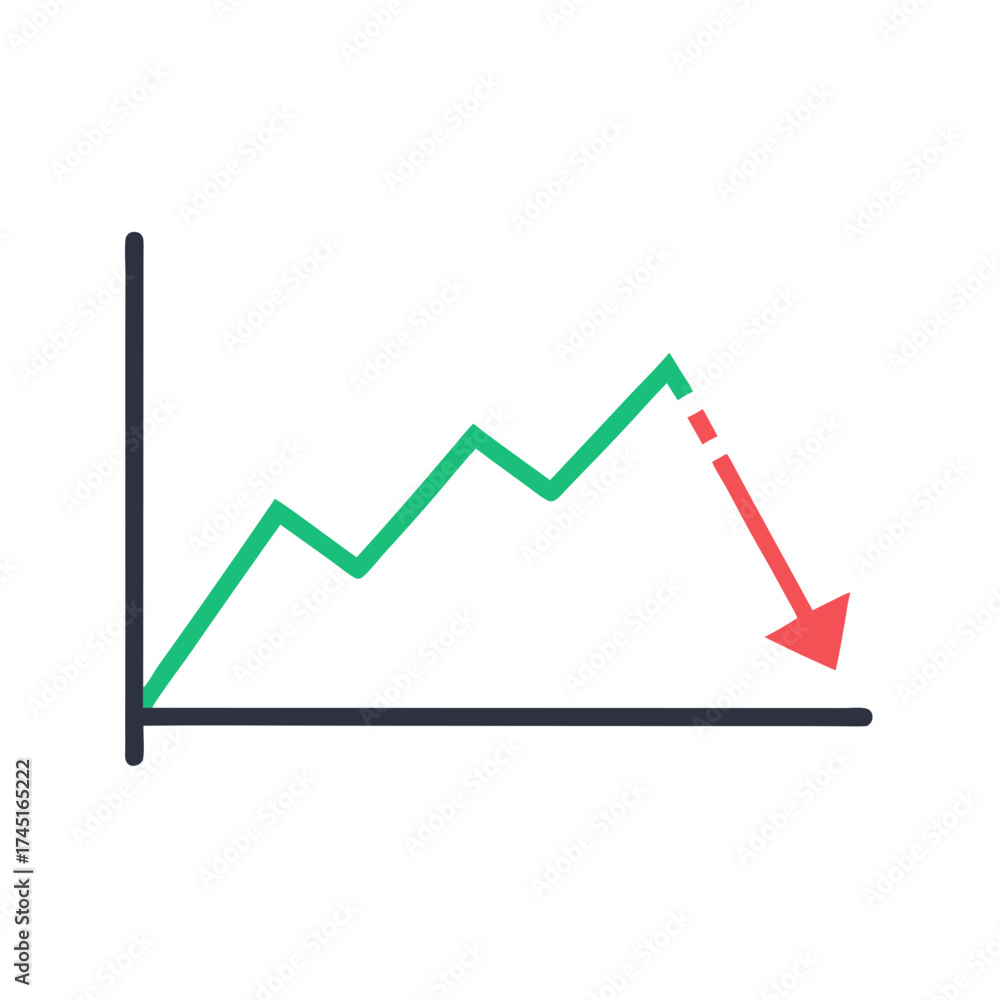Obraz premium predictive Trend Line Graph 