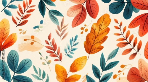 Autumn Leaves Collection on White Background