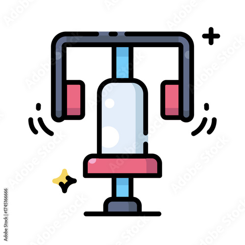 Dynamic Pec Deck Machine Icon for Workouts. Design of Fitness and Gym Icons.