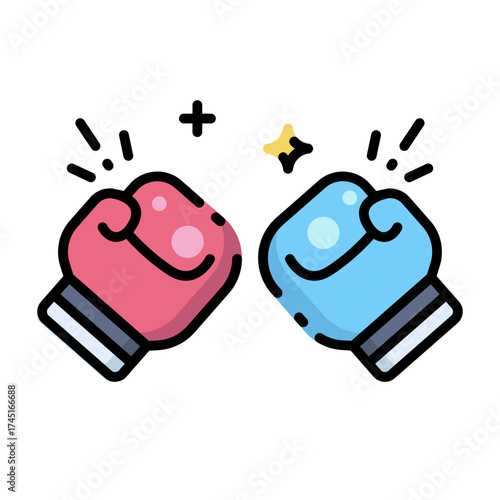 Boxing Gloves Icon on white background