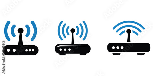 wireless routers broadcasting signals