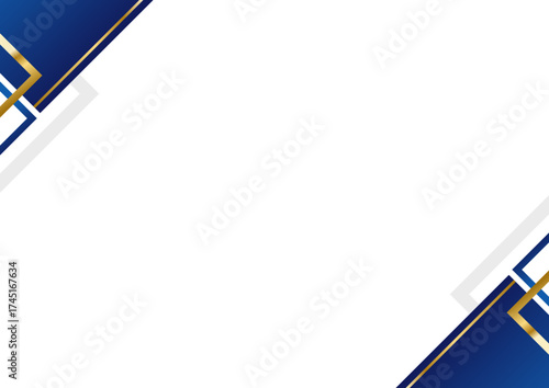 青と金のビジネス背景枠20