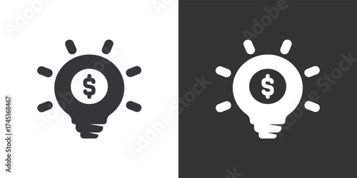 Finance Innovation Icon. Solid glyph series icon