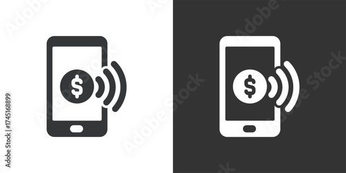 Mobile Payment Icon. Solid glyph series icon