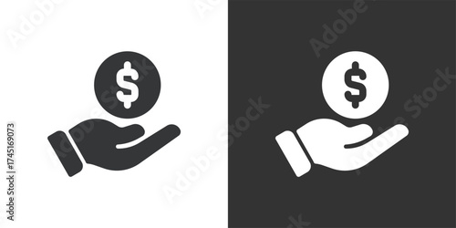 Income Icon. Solid glyph series icon