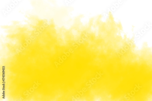 Yellow smoke cloud isolated on transparent background