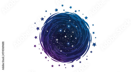 Cosmic dream: a swirling galaxy of stars and celestial wonder in abstract design