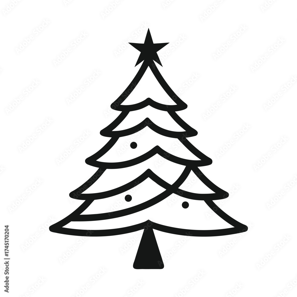 Fototapeta premium christmas tree vector illustration