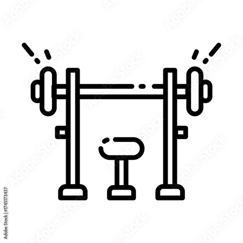 Bench Press Gym Filled Icon Vector Illustration