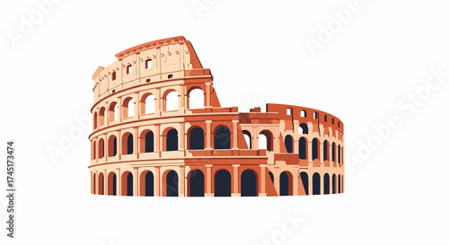 Illustrative depiction of the iconic Colosseum, capturing its ancient architecture
