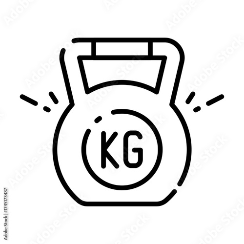 Minimal kettlebell outline icon design