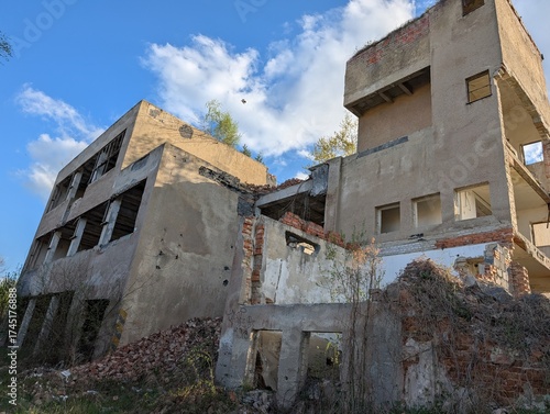 old damaged factory in czech republic