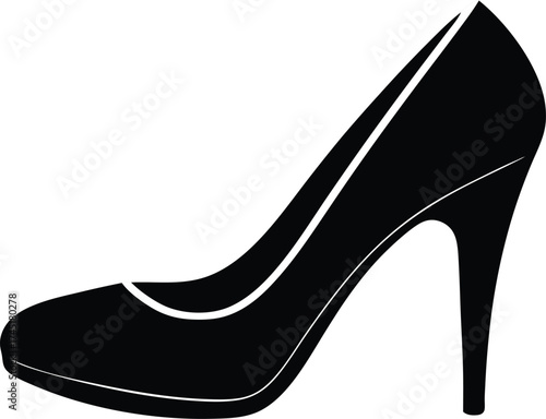 high heel silhouette vector, stiletto shoe illustration