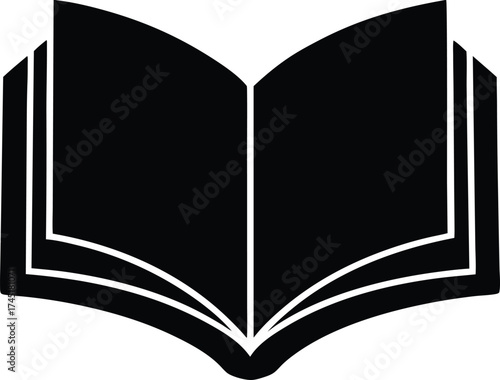 open book icon, learning symbol