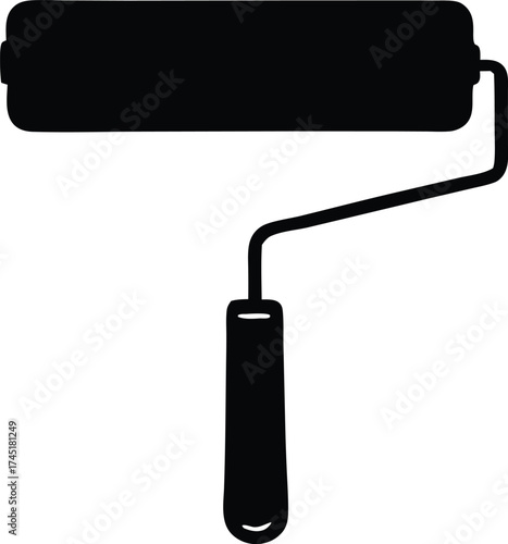 paint roller icon, roller brush symbol