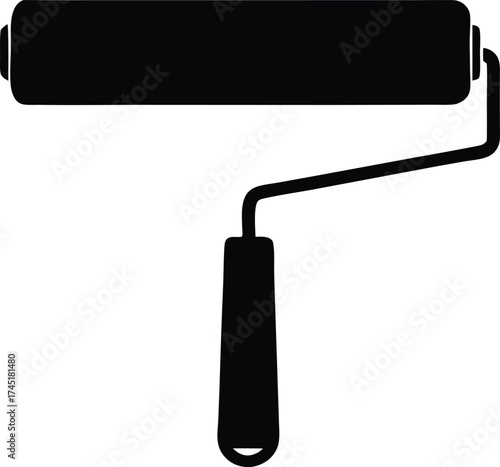 paint roller silhouette vector, home improvement illustration