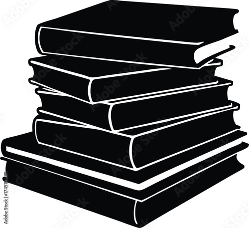 stack of books icon, study books symbol