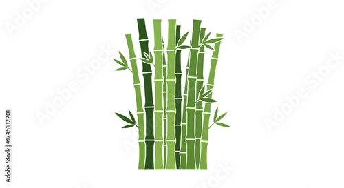 Serene bamboo grove illustration conveys freshness and natural design aesthetic, creating a