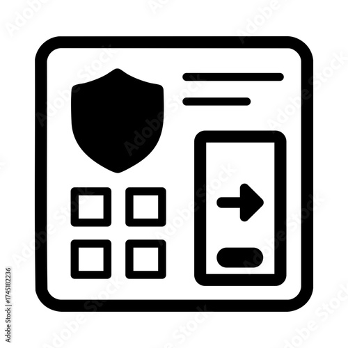 Smart home security dashboard icon with mobile access