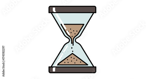 Hourglass illustration symbolizing time passage and urgency on transparent background
