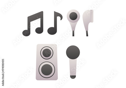 music icon with gradient style