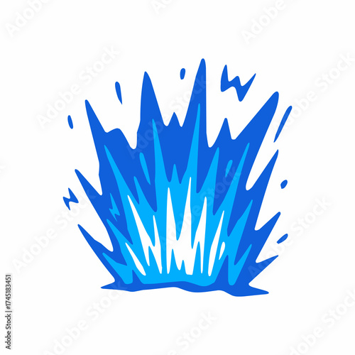 water cartoon vector, blue water flow, water flat vector illustration, abstract wave design, dynamic movement, fluid style, modern background element.