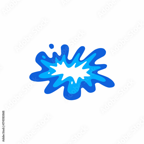 water cartoon vector, blue water flow, water flat vector illustration, abstract wave design, dynamic movement, fluid style, modern background element.