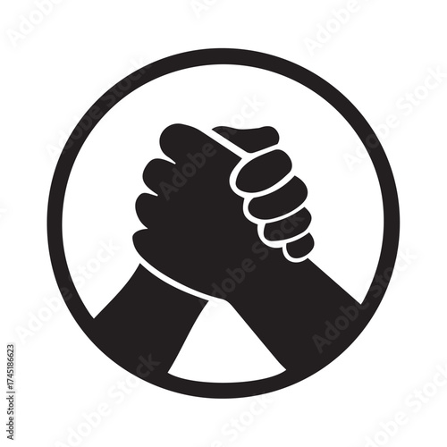 Handshake or hands clenched logo design