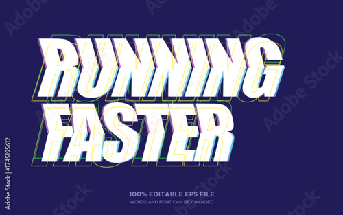 Running Faster 3D editable text style effect	
