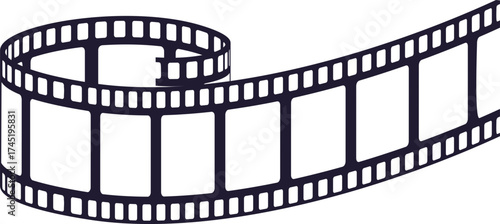 Film strip unrolling representing cinema and entertainment