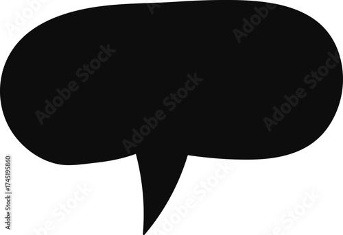 Black speech bubble graphic for communication design
