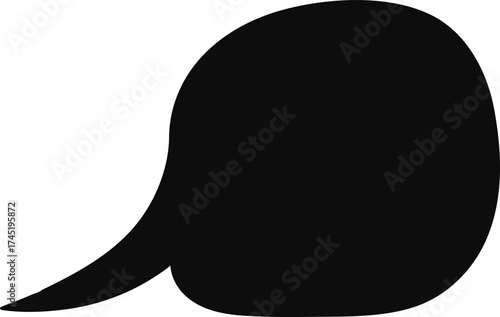 Black speech bubble outline illustrating communication and dialog