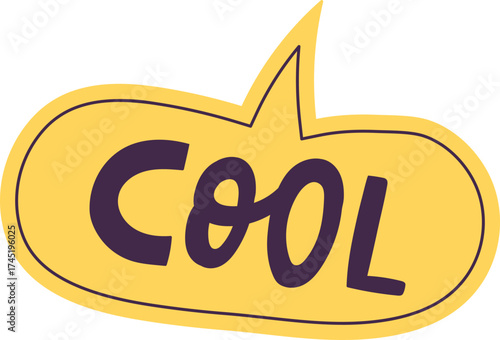 Word cool in a speech bubble concept