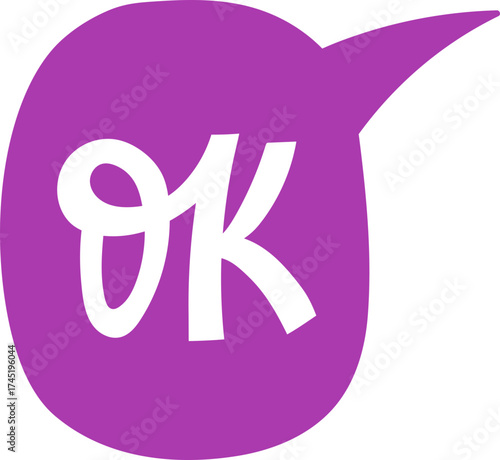 Speech bubble with ok text vector graphic
