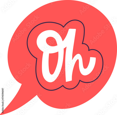 Red speech bubble with Oh text