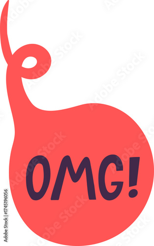 OMG speech bubble vector illustration expressing surprise