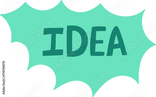 Idea word in a green speech bubble vector