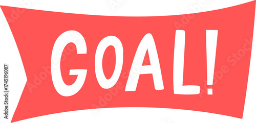 Goal. word text on red banner illustration