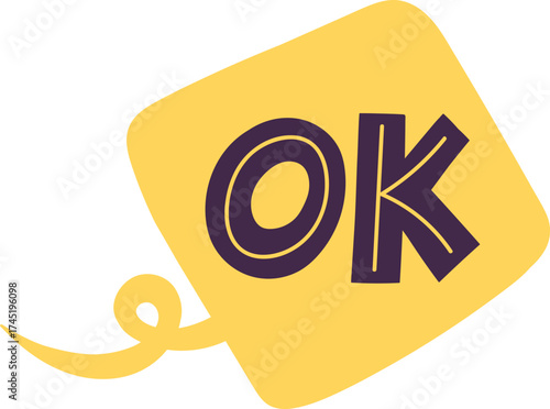 OK text in speech bubble communication concept