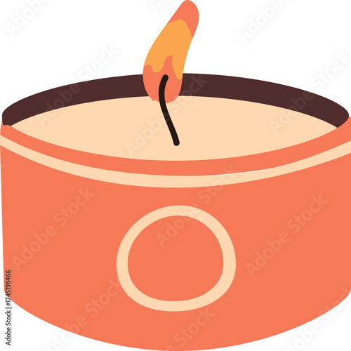 Scented candle burning a warm flame