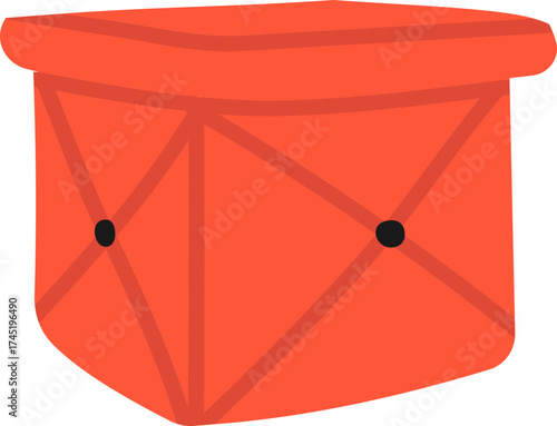 Red portable folding stool for camping and travel