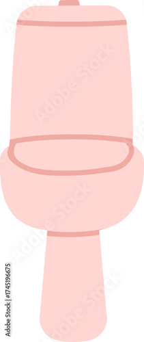 Pink bathroom toilet fixture vector flat icon